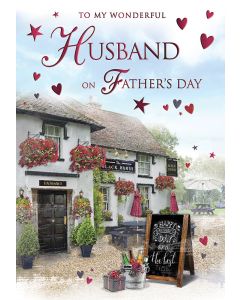 To My Wonderful Husband On Father's Day Card. 23x15cm