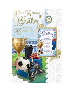 Brother Birthday Card With Keepsake. 23x15cm