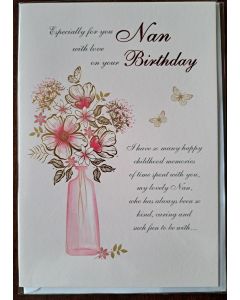 Especially For You Nan On Your Birthday Card. 23x15cm (9x6 Inches)