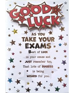 Good Luck As You Take Your Exams Card.19x13 cm