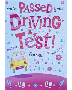 You've Passed Your Driving Test Card - Pink. 19x13cm
