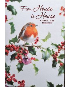 From House to House A Christmas Message. Christmas Card. 19x13cm