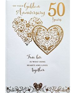On Your Golden Anniversary 50 Years. Anniversary Card 19x13cm