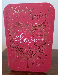 Valentine's Card. Valentine's Wishes Open Card. 9x6 Inches (23x15cm)