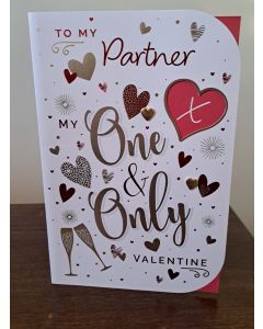 Valentine's Card For My Partner. 9x6 Inches (23x15cm)