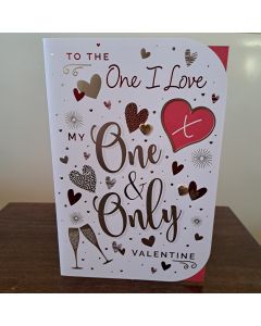 Valentine's Card For The One I Love. 9x6 Inches (23x15cm)