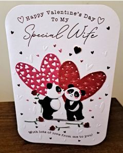 Valentine's Card. To My Special Wife. 9x6 Inches (23x15cm)