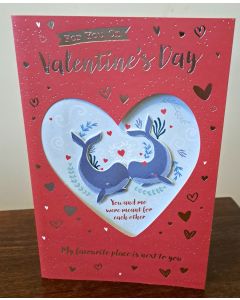 Valentine's Card. Open Valentine's Day Card. 9x6 Inches (23x15cm)