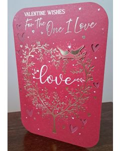Valentine's Card. Open Card. Wishing You A Happy Valentine's Day. 9x6 Inches (23x15cm)