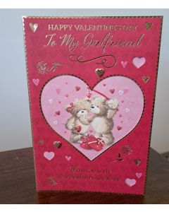 Valentine's Card. To My Girlfriend. 9x6 Inches (23x15cm)