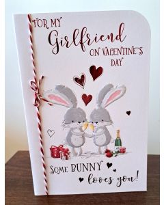 Valentine's Card. For My Girlfriend. 9x6 Inches (23x15cm)