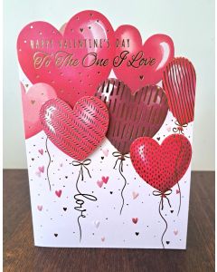 Valentine's Card. To The One I Love. 19x13cm