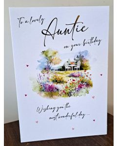 To A Lovely Auntie On Your Birthday Card. 23x15 cm (9x6 Inches)