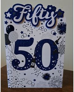 Male 50th Birthday Card. 23x15cm (9x6 Inches)