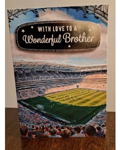 With Love To A Wonderful Brother Football Card 19x13cm