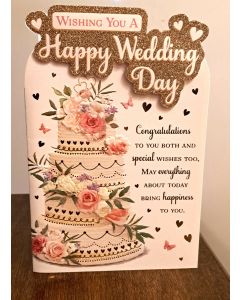 Wishing You A Happy Wedding Day. 23x15cm (9x6 Inches)