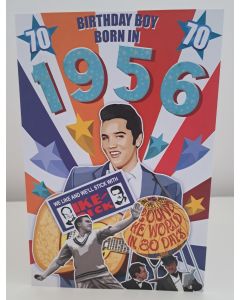 Male 70th Birthday Born In 1956 Card. Facts about 1956. 23x15cm (9x6 Inches)