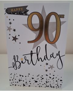 Mens 90th Birthday Card. 19x13cm