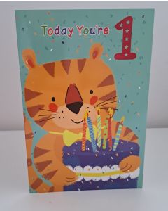 1 Today Birthday Card. Colourful Design. 19x13cm