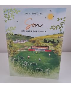 Son Birthday Card. Football Themed. 19x13cm