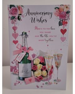 On Your Anniversary Card. Anniversary Wishes. 19x13cm