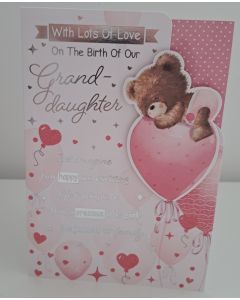 On Birth Of Our Granddaughter Card. Grandparents to Parents Card. 19x13cm