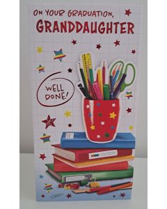 On Your Graduation Granddaughter Card. 23x12cm