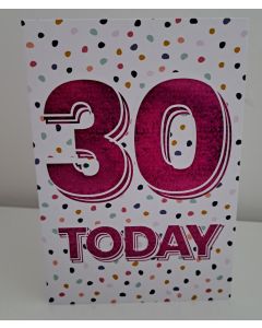 Ladies Age 30 Birthday Card 19x13cm