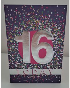 Girls Age 16 Birthday Card. 19x13cm