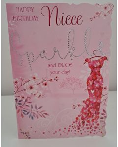 Happy Birthday Niece Card. Sparkle and Enjoy Your Day. 19x13cm