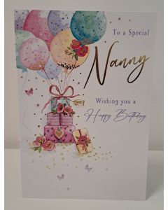 To A Special Nanny Birthday Card. 23x15cm (9x6 Inches)