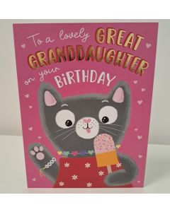 Great Granddaughter On Your Birthday Card. 19x13cm