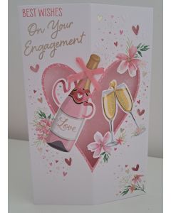 Best Wishes On Your Engagement Card. 23x15cm (9x6 Inches)