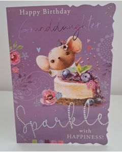 Happy Birthday Granddaughter Card. Sparkle With Happiness. 19x13cm
