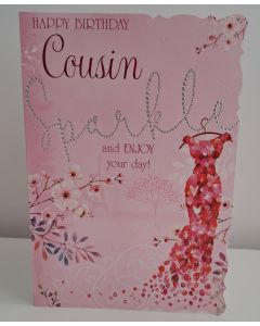 Happy Birthday Cousin Card. Sparkle And Enjoy. 19x13cm