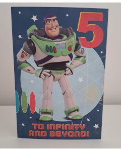 Age 5 Toy Story Buzz Lightyear Birthday Card. 20x14cm