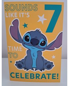 Age 7 Lilo & Stitch Birthday Card. 20x14cm