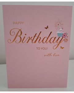 Female Happy Birthday To You With Love Card. 19x13cm