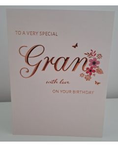 To  A Very Special Gran With Love On Your Birthday Card. 19x13cm