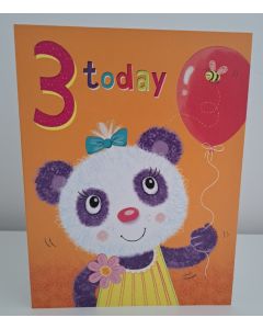 Age 3 Female Girls Birthday Card. 19x13cm