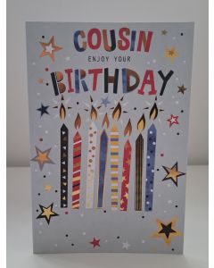 Cousin Birthday Card. Candle Design. 19x13cm