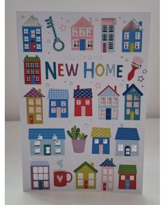 New Home Card. Houses Design. 19x13cm