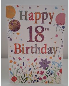 18th Birthday Card For Female. 19x13cm
