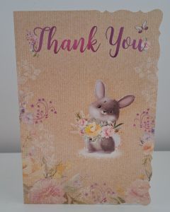 Thank You Card Picture of Bunny Rabbit. 19x13cm