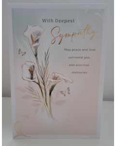 With Deepest Sympathy Card. 23x15cm (9x6 Inches)