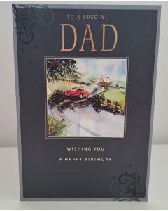 Dad Birthday Card. Classic Design. 23x15cm