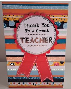 Thank You To A Great Teacher Card. End Of Term. 19x13cm