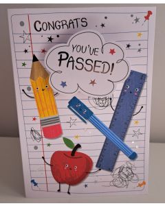 Exam Congratulations Card. Congrats You've Passed. 19x13cm