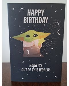 Male Star Wars Yoda Happy Birthday Card. 19x13cm