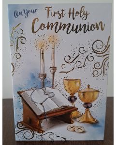 First Holy Communion Card For Male. 19x13cm